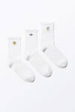 White - Embroidered Mix - 3-pack Embroidered Socks - 0