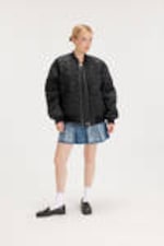 Leopard/Black - Loose Reversible Bomber Jacket - 3