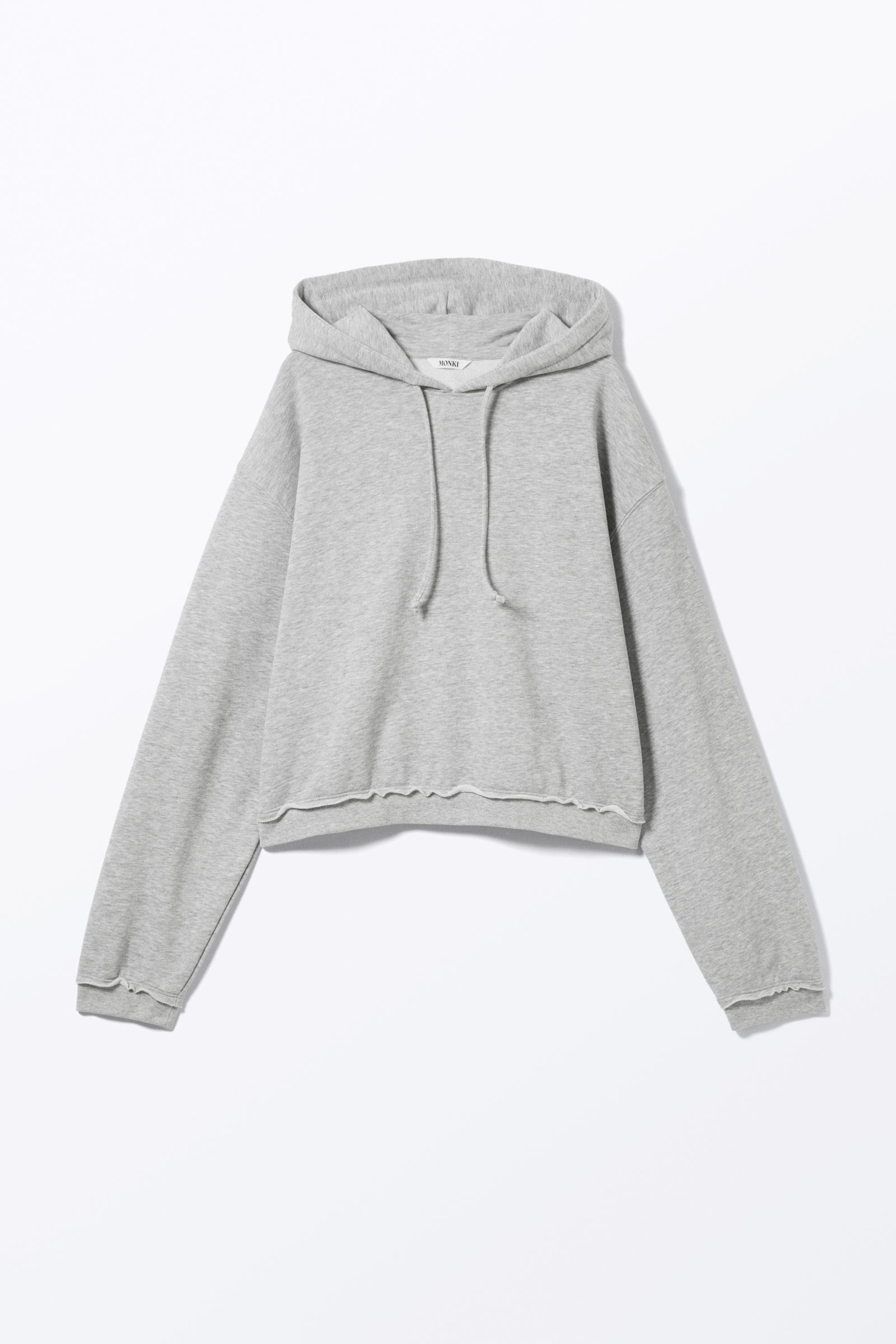 Grey Melange - Cropped Terry Pyjama Hoodie - 3