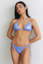 Blue Glitter - Glitter Triangle Bikini Top - 1