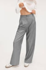 Grey melange - Wide Leg Trousers - 1