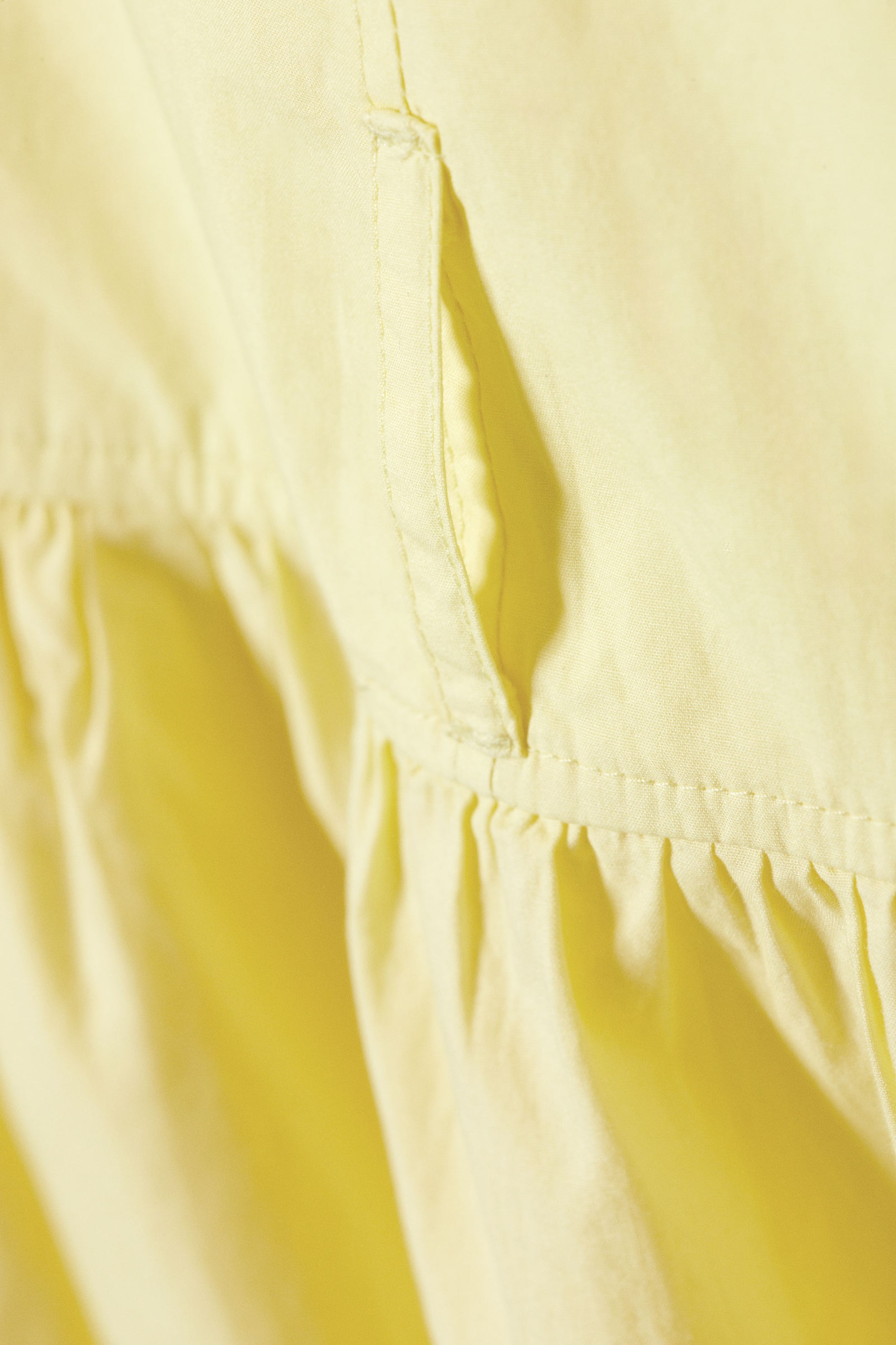 Light Yellow - Gathered Cotton Poplin Maxi Skirt - 5