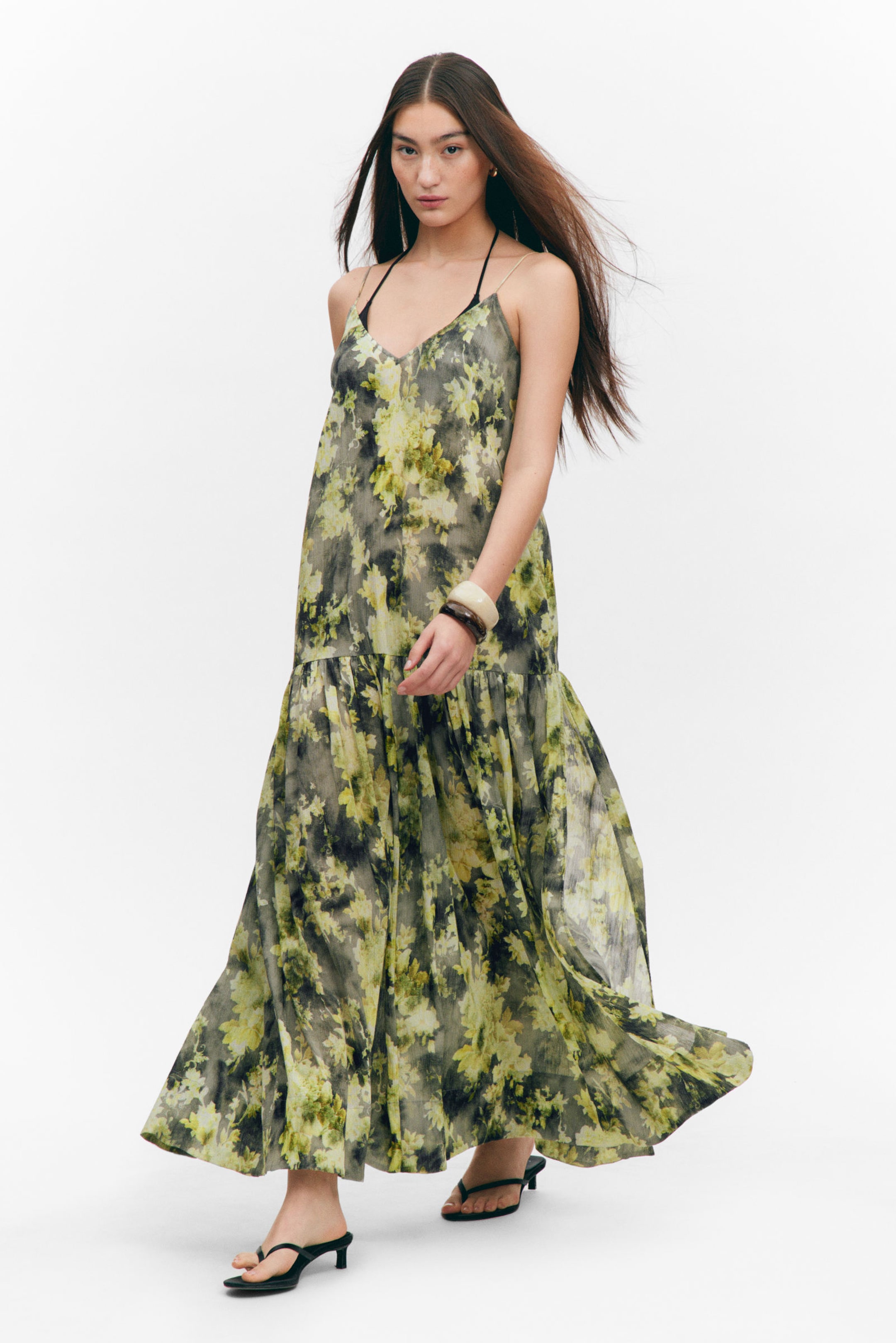 #8C9099 - Tiered Printed Cotton Maxi Dress - 2