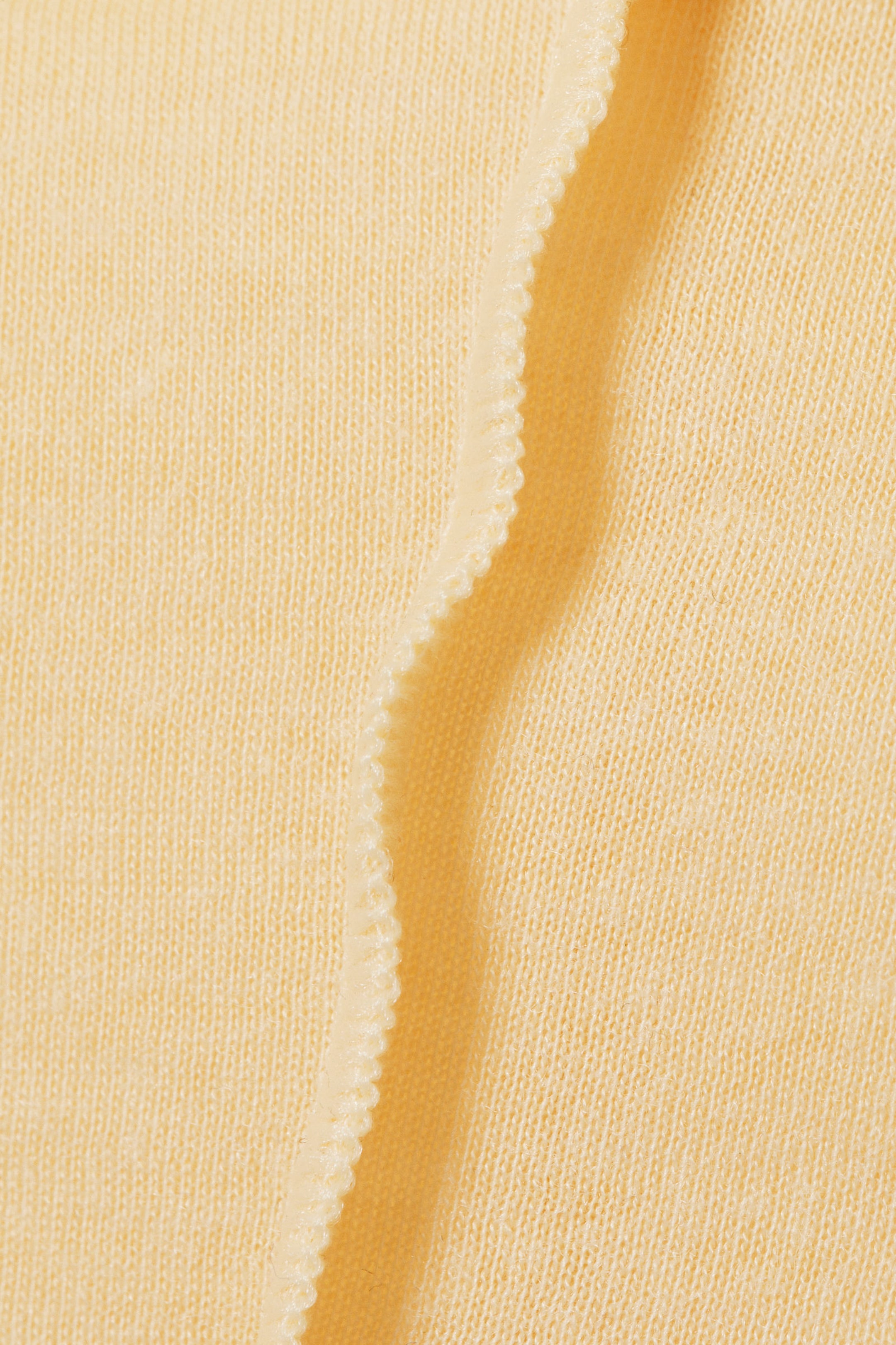Light Yellow - Fitted Cap-Sleeved Mock-Turtleneck T-shirt - 4