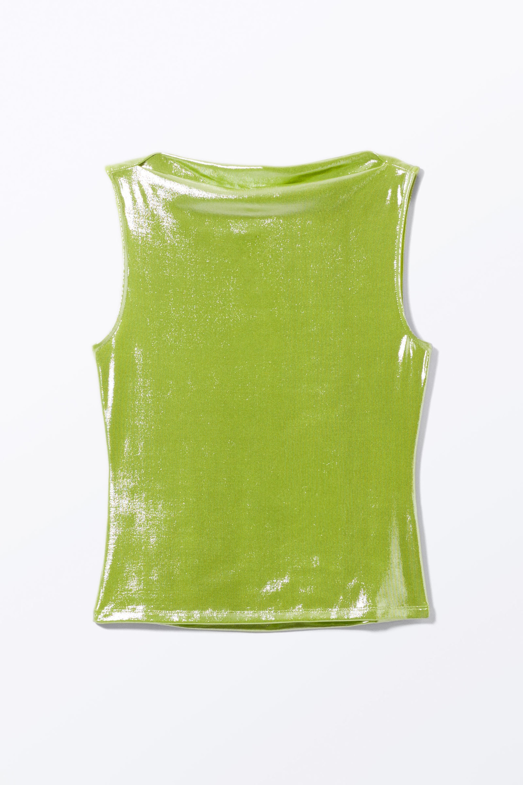 Shiny Green - Super soft sleeveless boatneck top - 5
