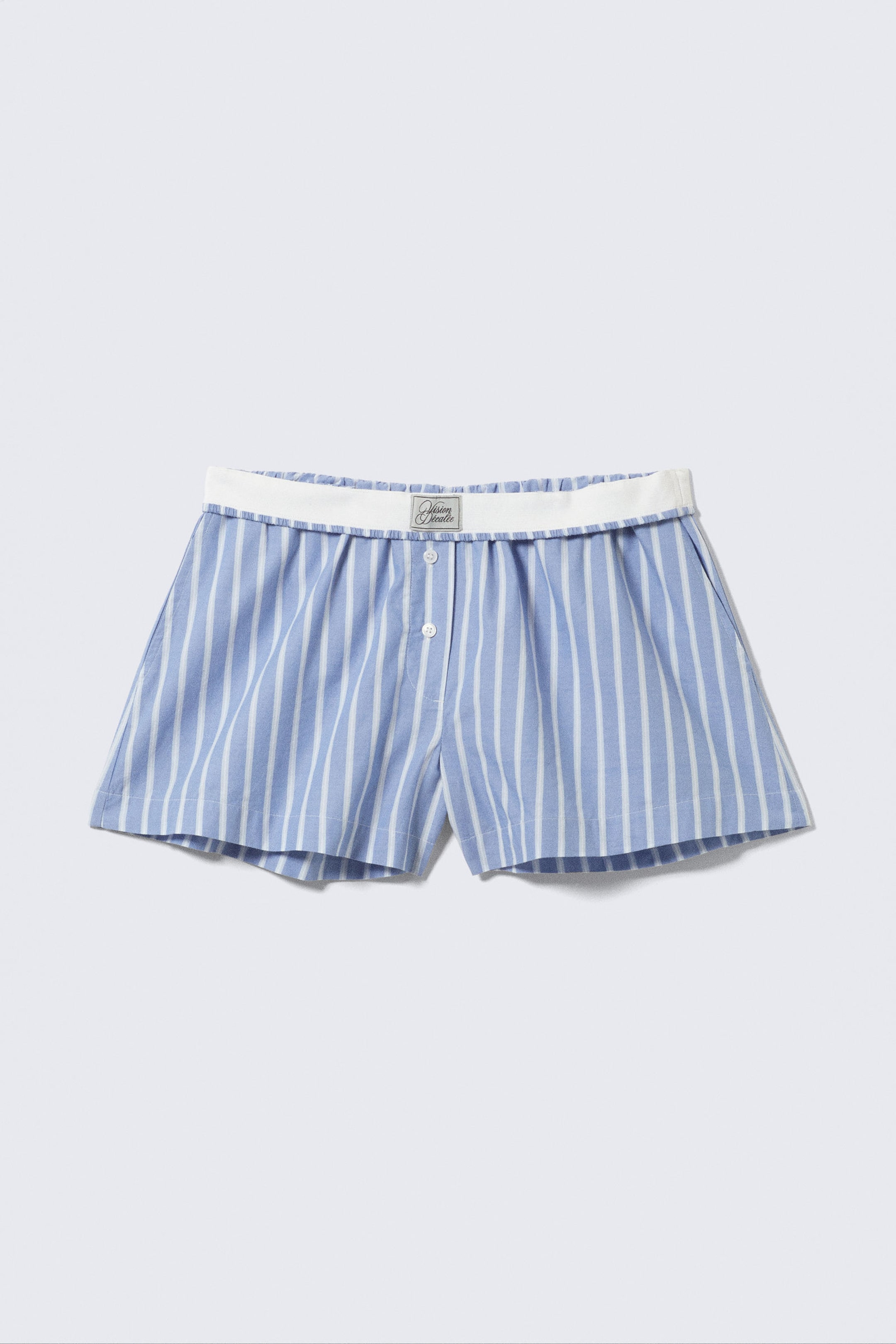 Striped Blue - Relaxed Cotton Boxer Shorts - 4