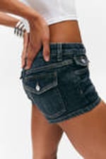 Desert Blue - Dark Blue - Cheri Low Rise Mini Denim Shorts - 2