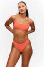 Bright Red - Structured Square Neck Bikini Top - 0
