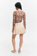 Tiger-striped Pink - Long-Sleeved Printed Mesh Top - 3