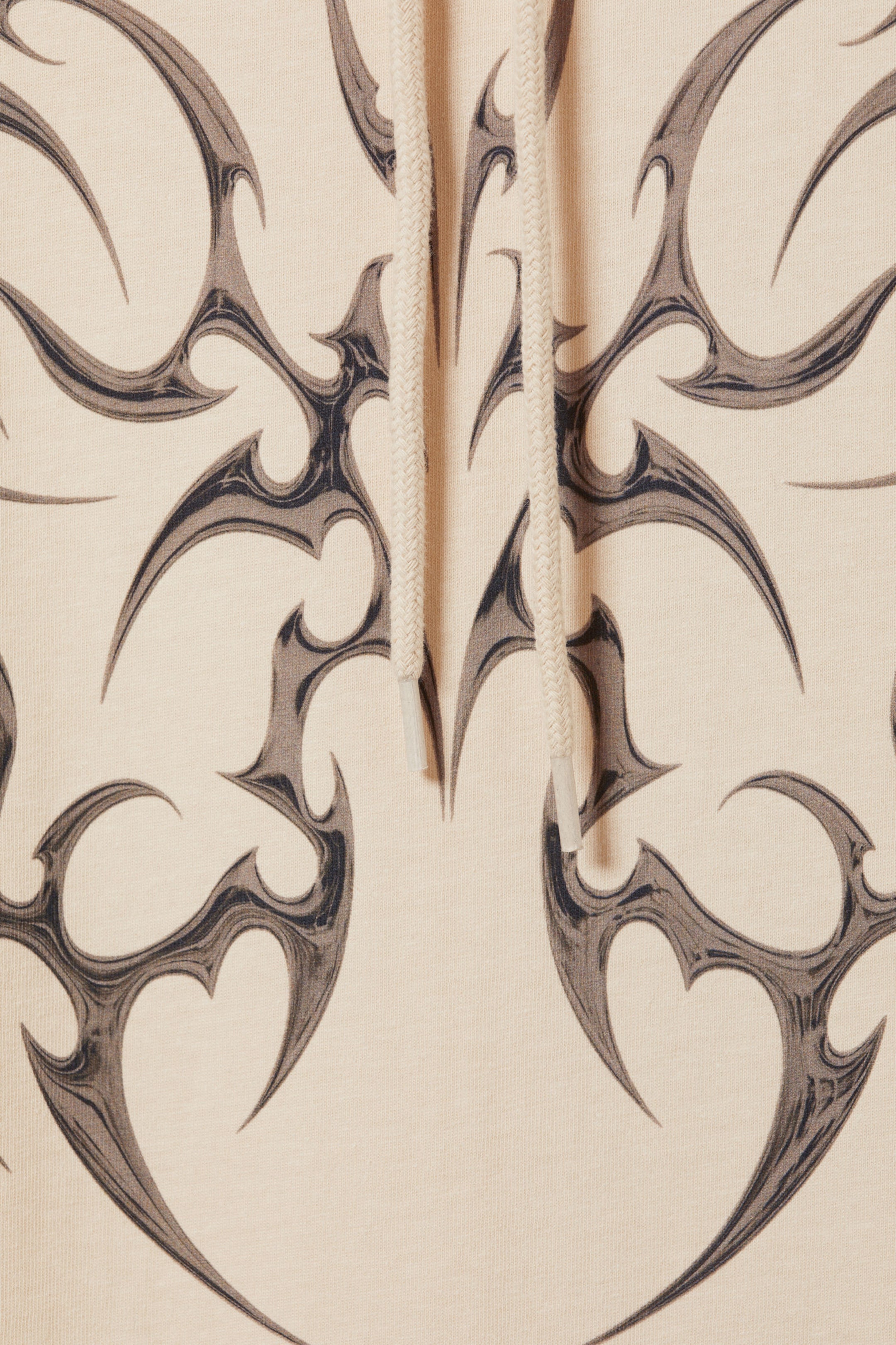 Light Beige - Tribal Butterfly - Oversized Hoodie Mini Dress - 4
