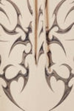Light Beige - Tribal Butterfly - Oversized Hoodie Mini Dress - 4