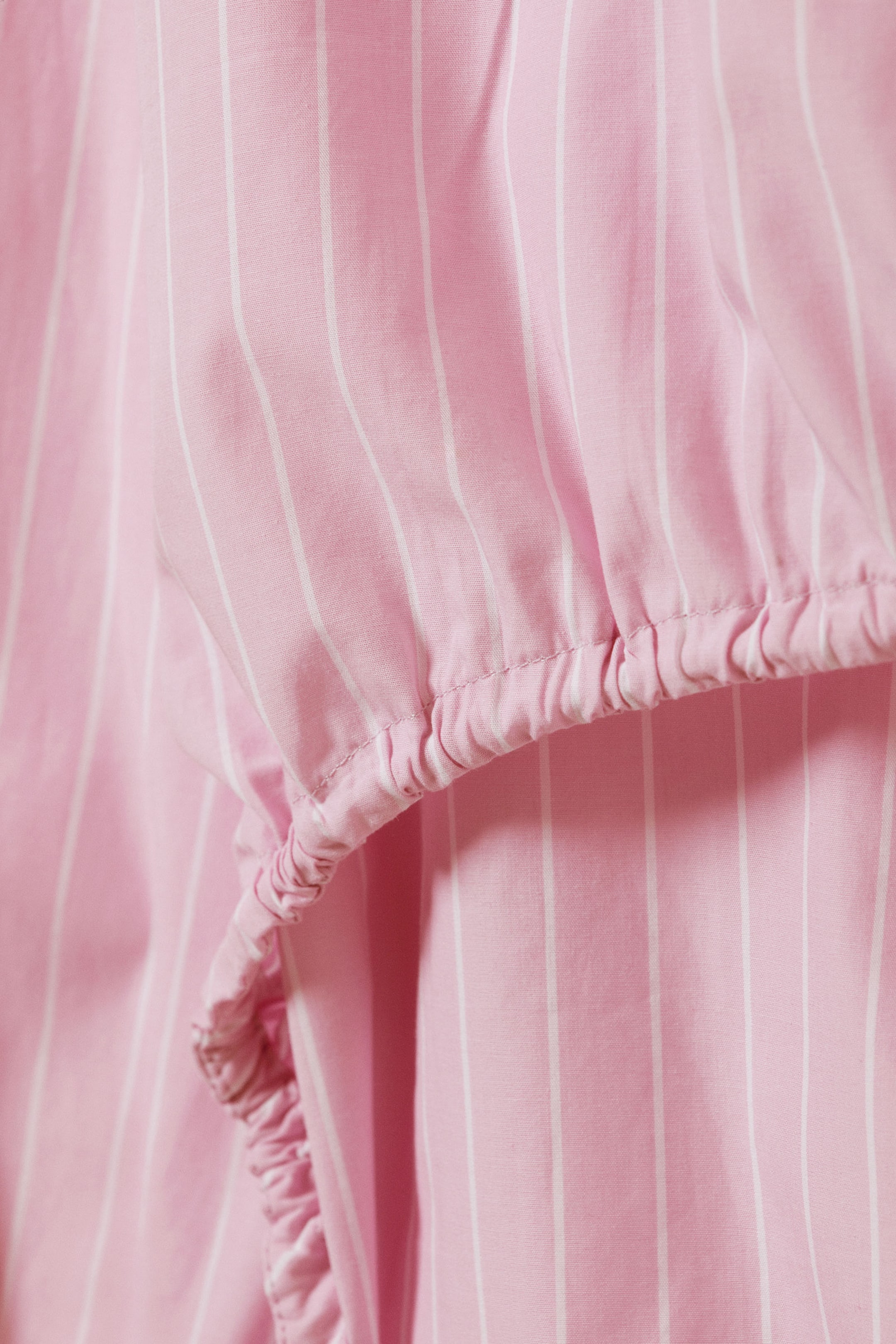 Striped Pink - Cropped Open Back Shirt - 7