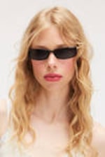 Brown Tortoiseshell - Rectangular Sunglasses - 0