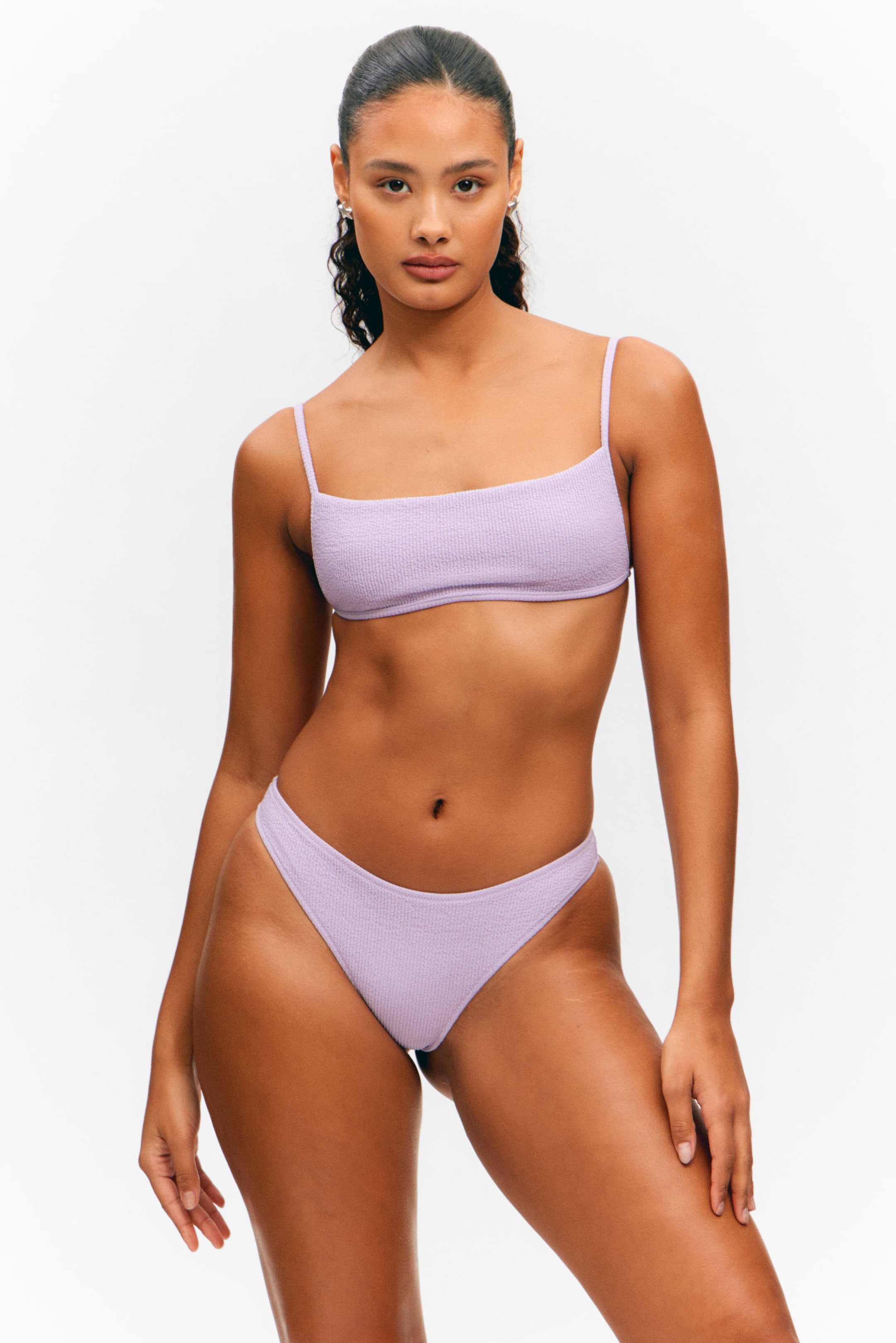 Lilac - Structured Brazilian Cut Bikini Bottoms - 1