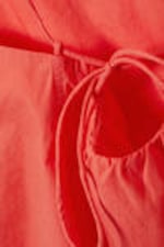 Light Red - Drawstring Poplin Strap Top - 6