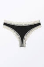 Black & Off-white - Low-waist Lace Hipster Briefs - 0