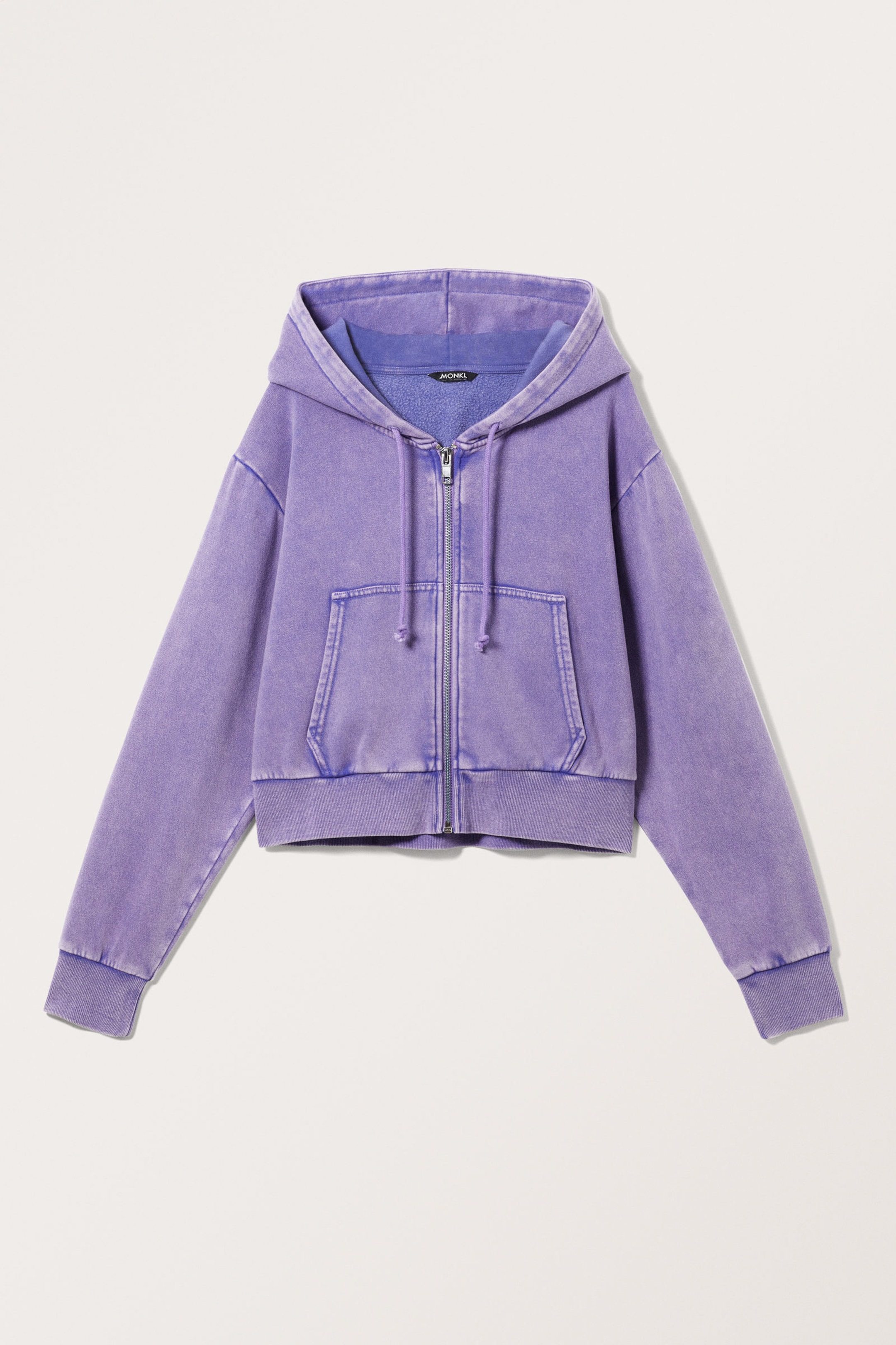 Washed Purple - Cropped Zip Hoodie - 3