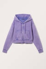 Washed Purple - Cropped Zip Hoodie - 3