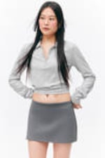 Dark Grey - Pull-on Mini Skort - 1