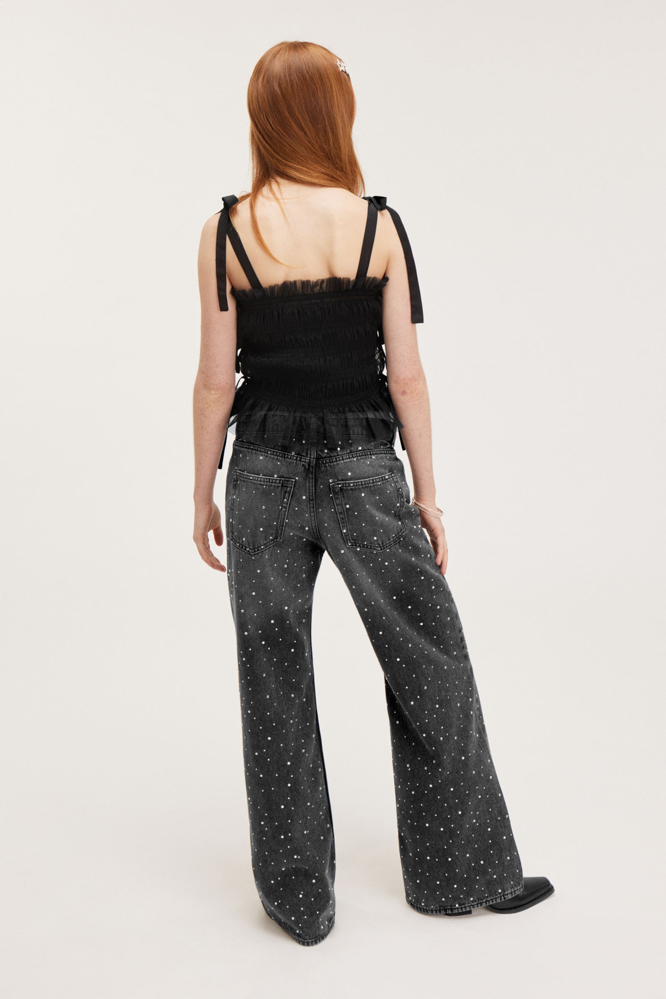 Embellished Black - Paz Mid Straight Embellished Jeans - 3