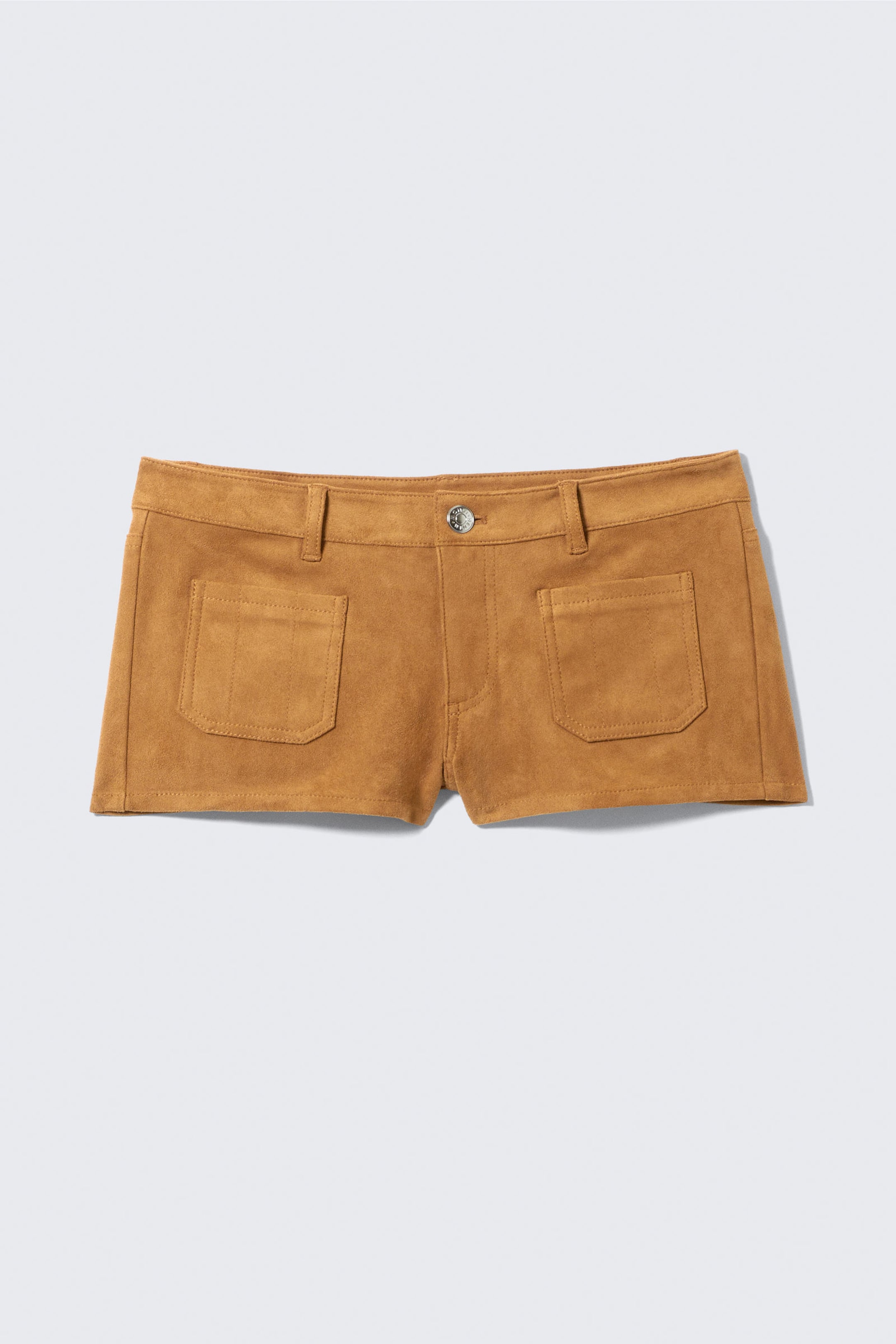 Brown - Faux Suede Mini Shorts - 4