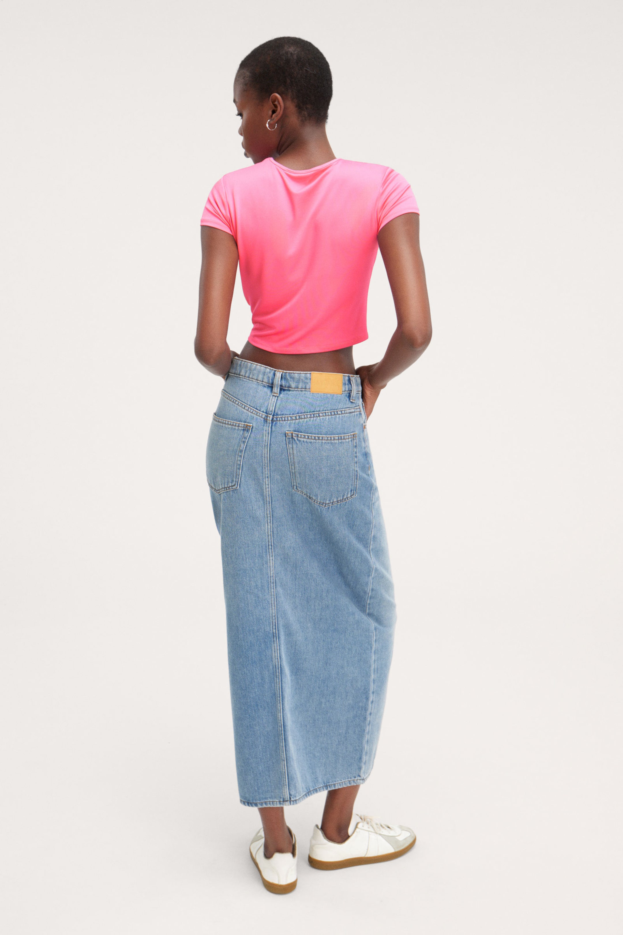 Mid blue - Midi denim skirt - 2