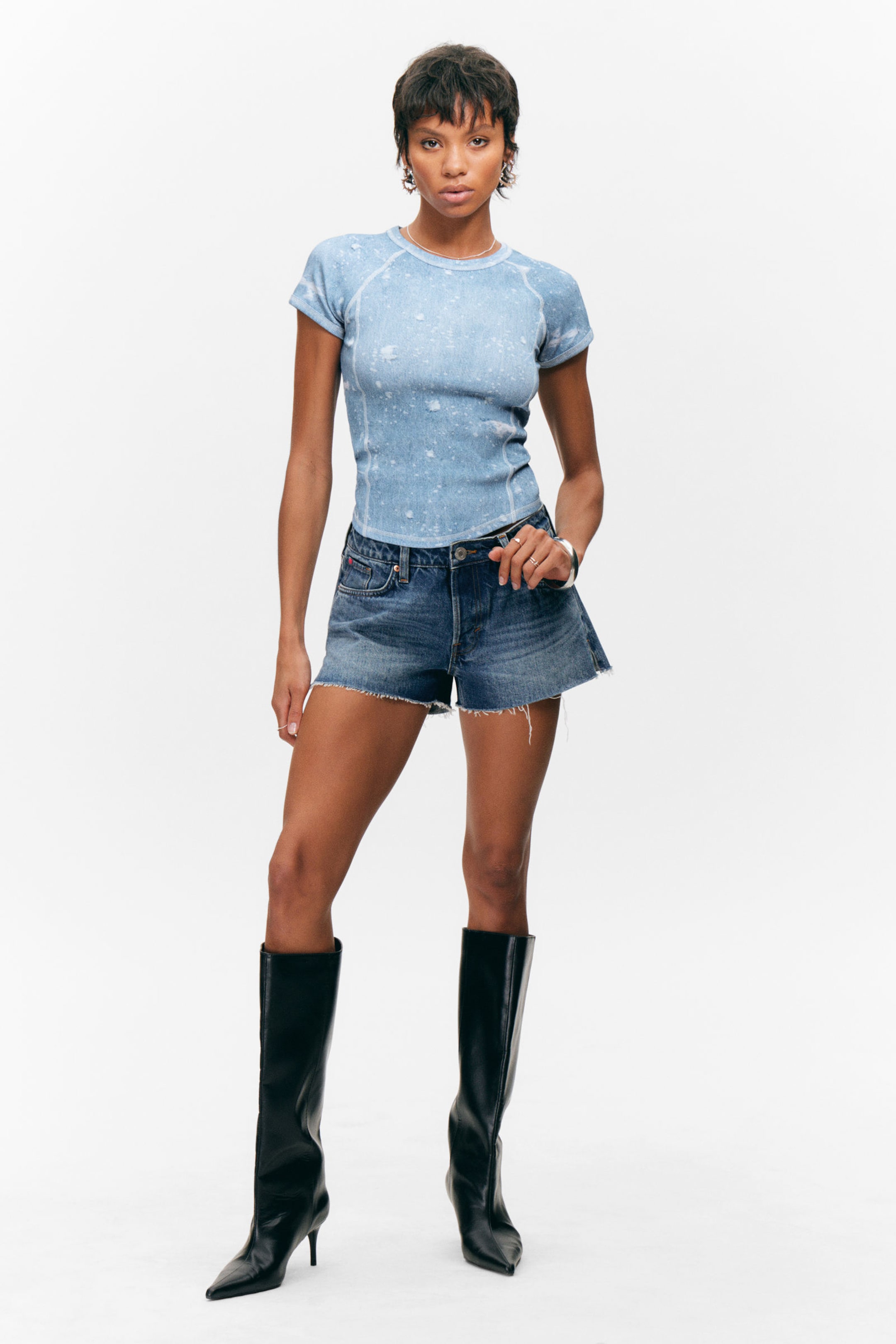 #79829D - Contrast Stitch Fitted T-Shirt - 2