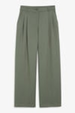 Khaki - Wide Leg Trousers - 0