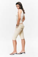 Dusty White - Ultra Low Rise Capri Trousers - 2