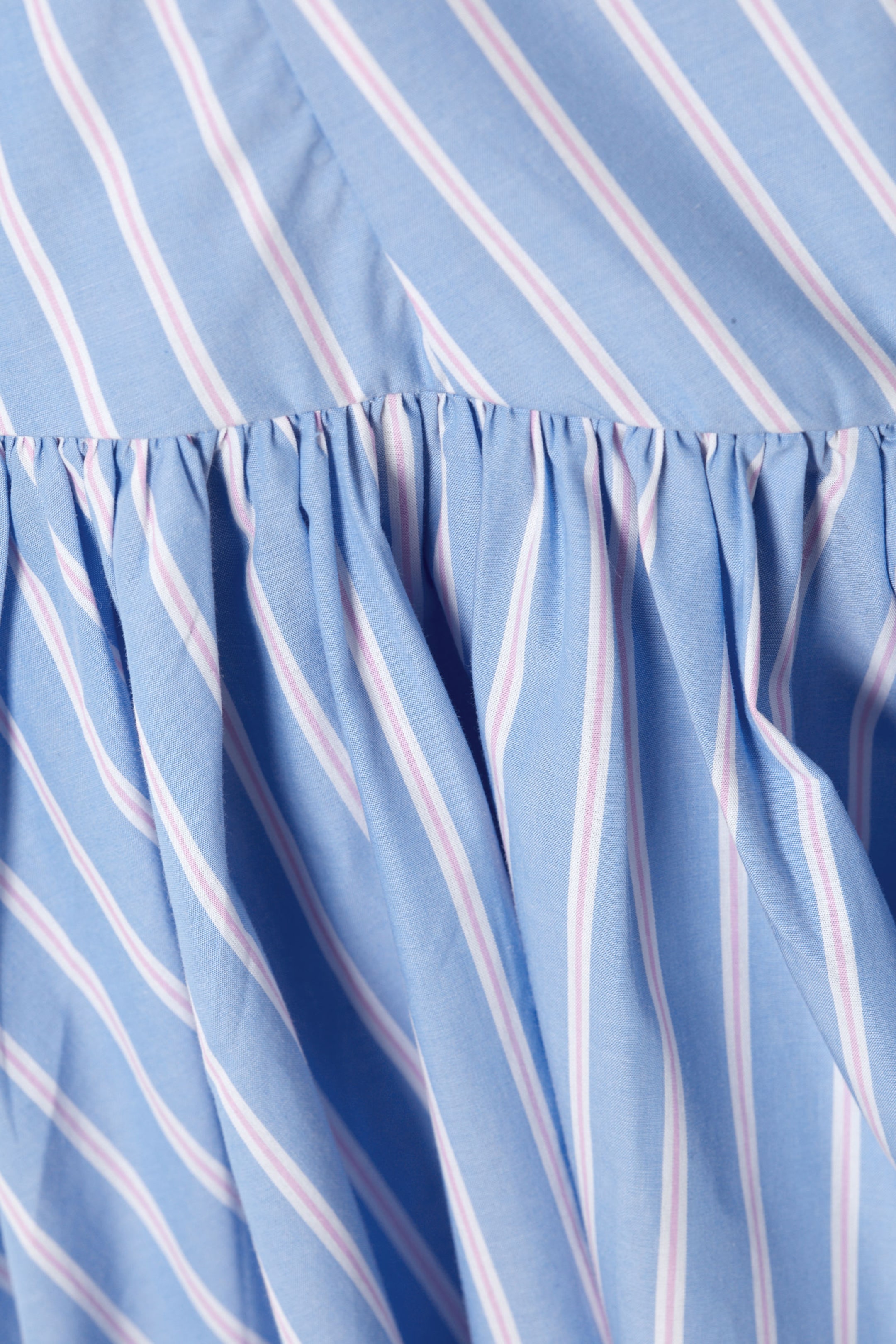 Striped Blue & Pink - Fit and Flare Mini Dress - 6