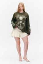 Dark Khaki Green - Boundless - Oversized Long Sleeve T-shirt - 2