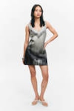 Trompe-l'œil lace print - Short Printed Tank Dress - 0