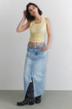 Fresh Blue - Light Blue - Midi denim skirt - 0