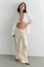 Dusty White - Low-Rise Relaxed Pull-on Trousers - 0