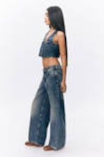 Desert Blue - Medium Blue - Peggy Low Waist Loose Baggy Leg Jeans - 3