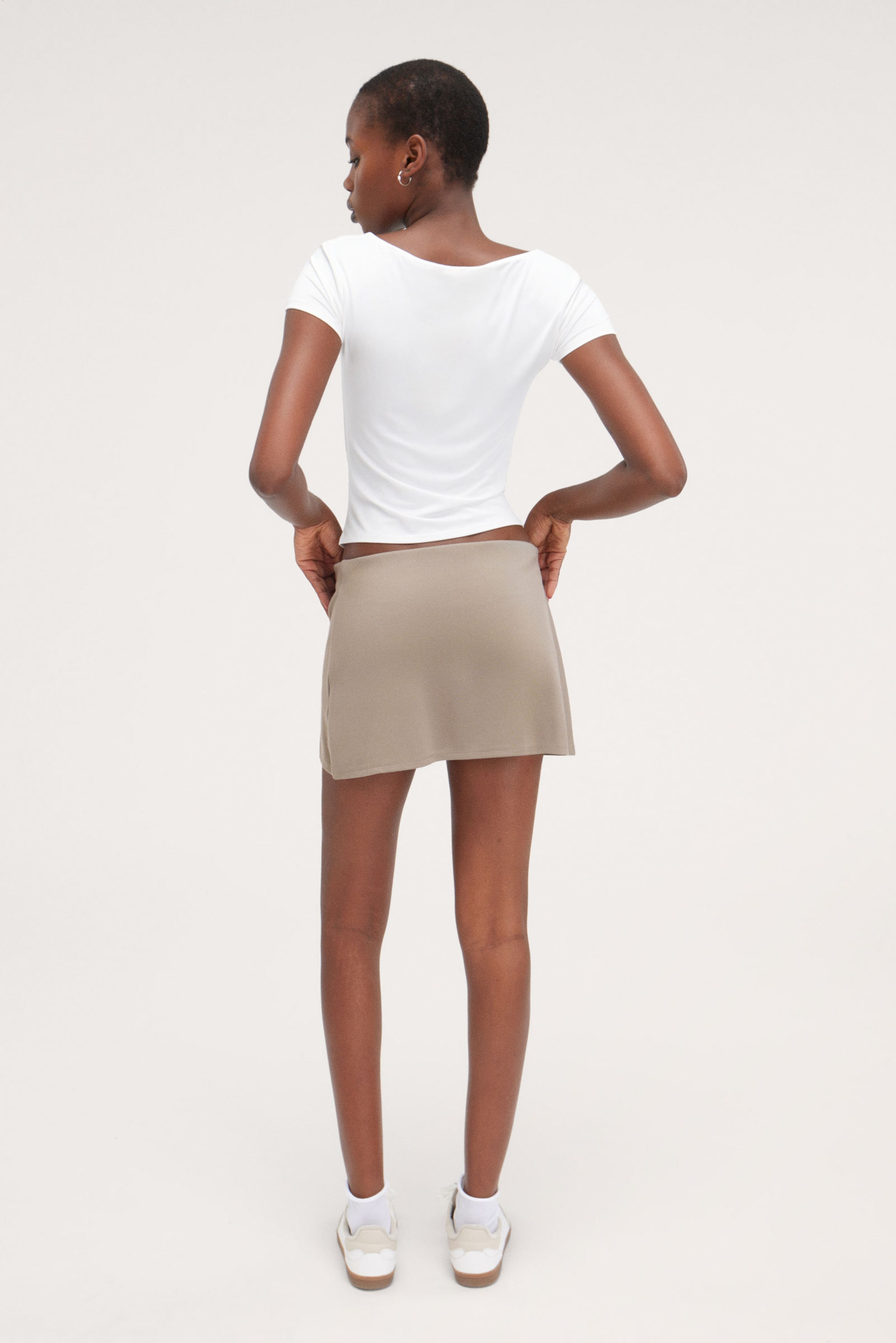 Dusty Beige - Mini Pull-on Skirt - 2