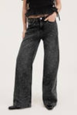 Embellished Black - Paz Mid Straight Embellished Jeans - 1