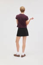 Black - Mini Pull-on Skirt - 2