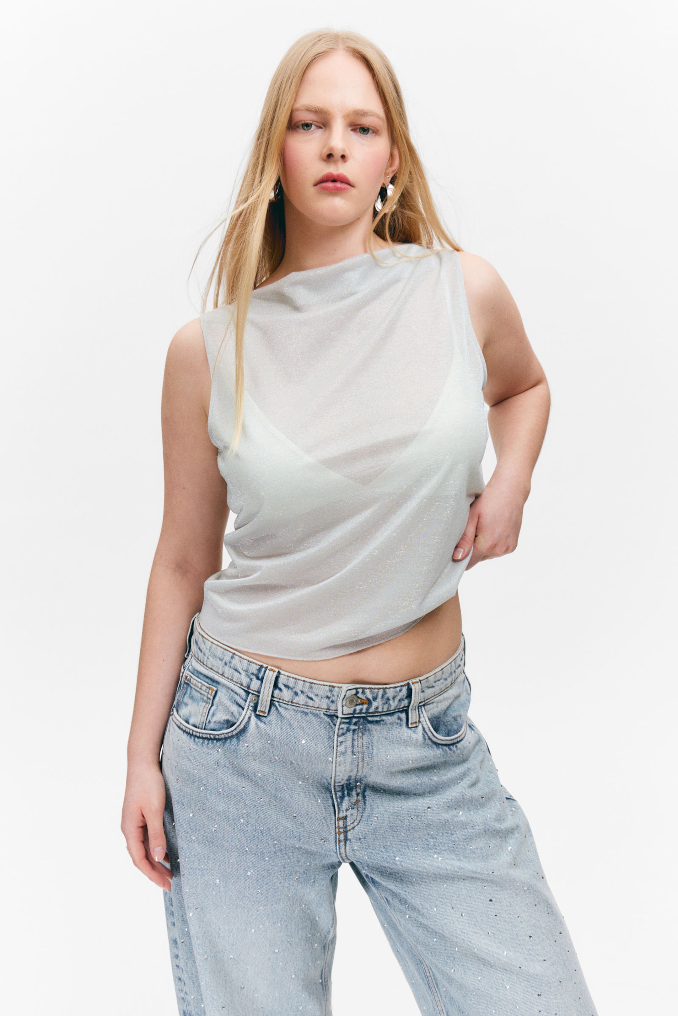 #8E8E92 - Sleeveless Boatneck Tank Top - 1