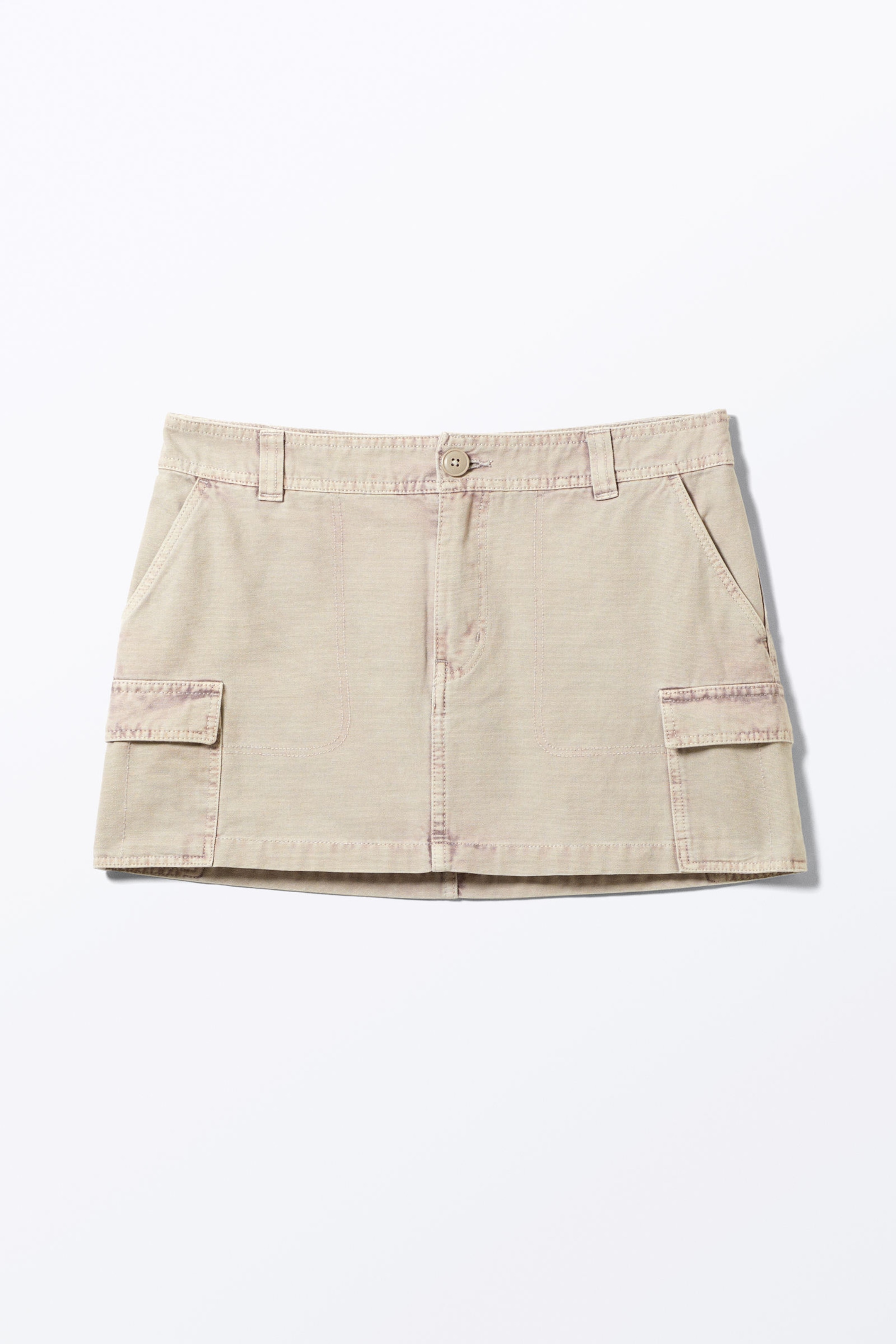 Pinkish Beige - Mini Cotton Cargo Skirt - 3