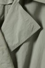 Khaki Green - Oversized Belted Nylon Trench Coat - 5