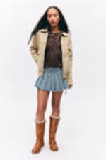 Dusty Beige - Two-way Zip Oxford Jacket - 0