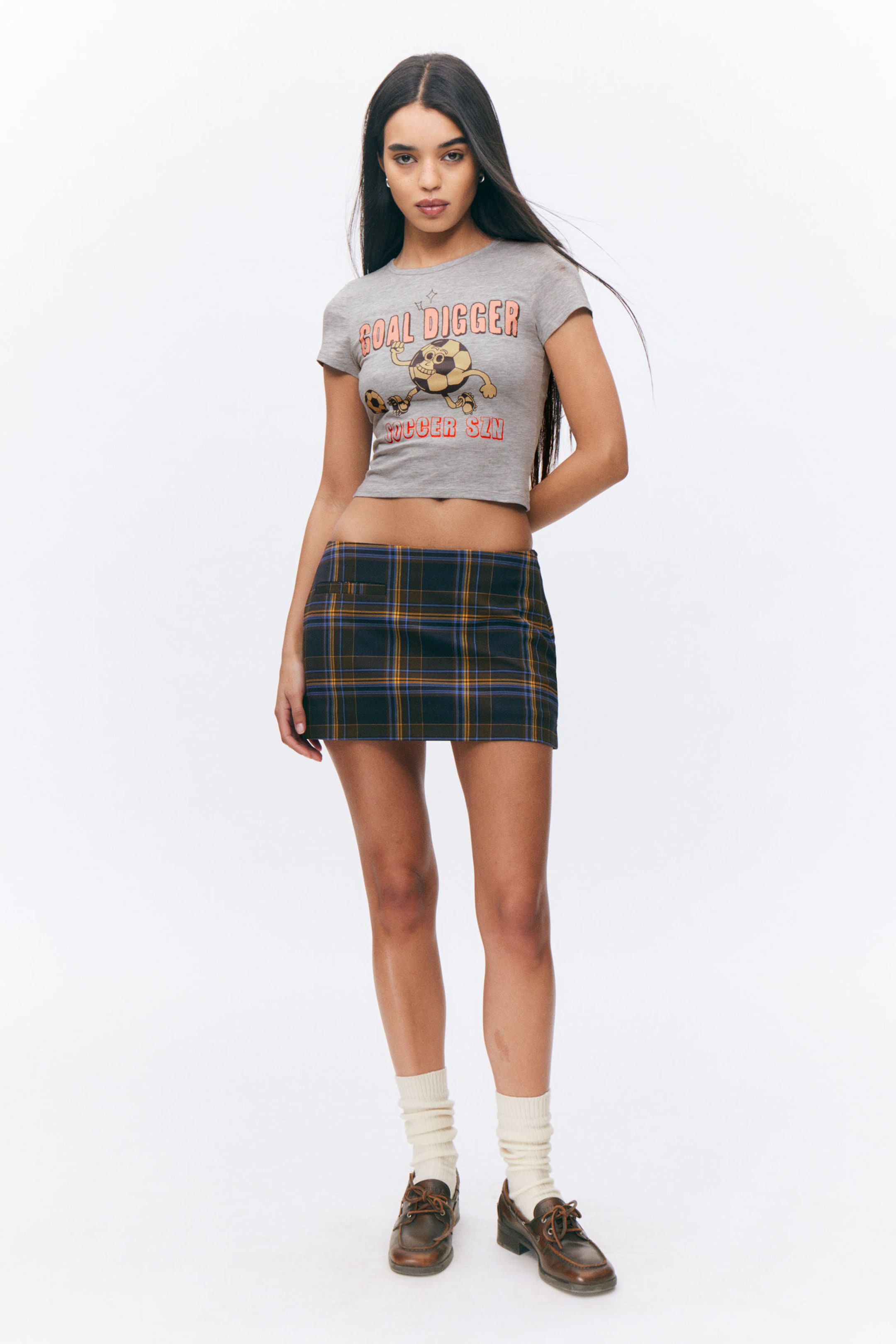Grey - Goal Digger - Cropped t-shirt - 1