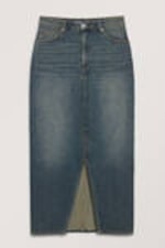 Blue - Midi denim skirt - 0