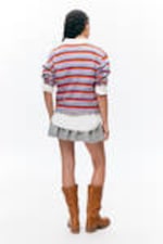 Bright Orange - Multi-stripe - Boxy Sleeve T-Shirt - 2