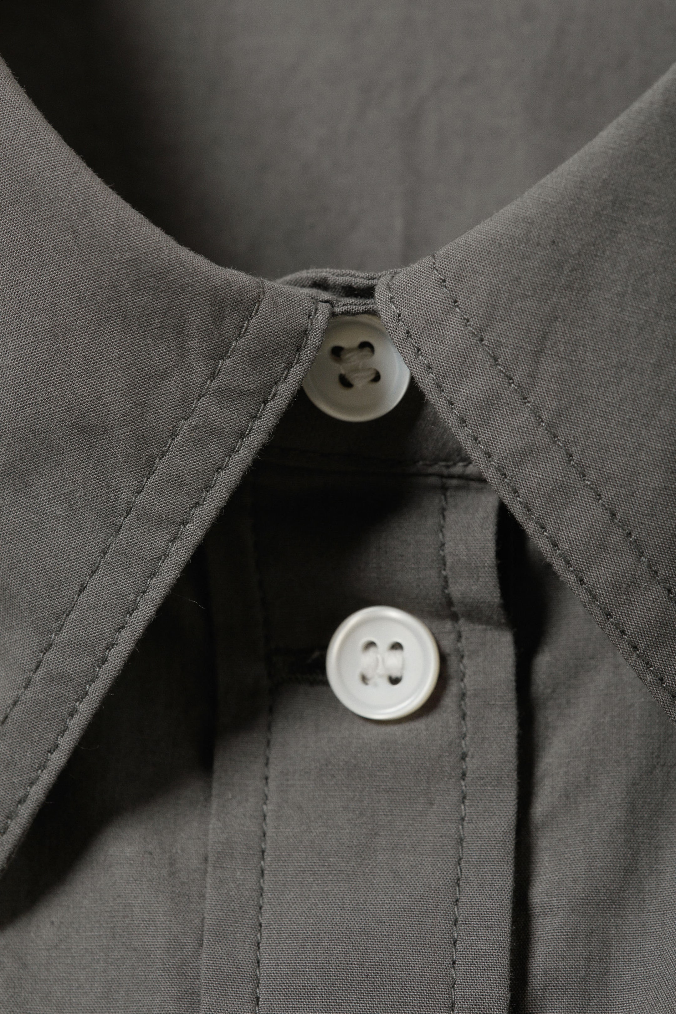 Dark Grey - Cropped Loose Cargo Shirt - 4