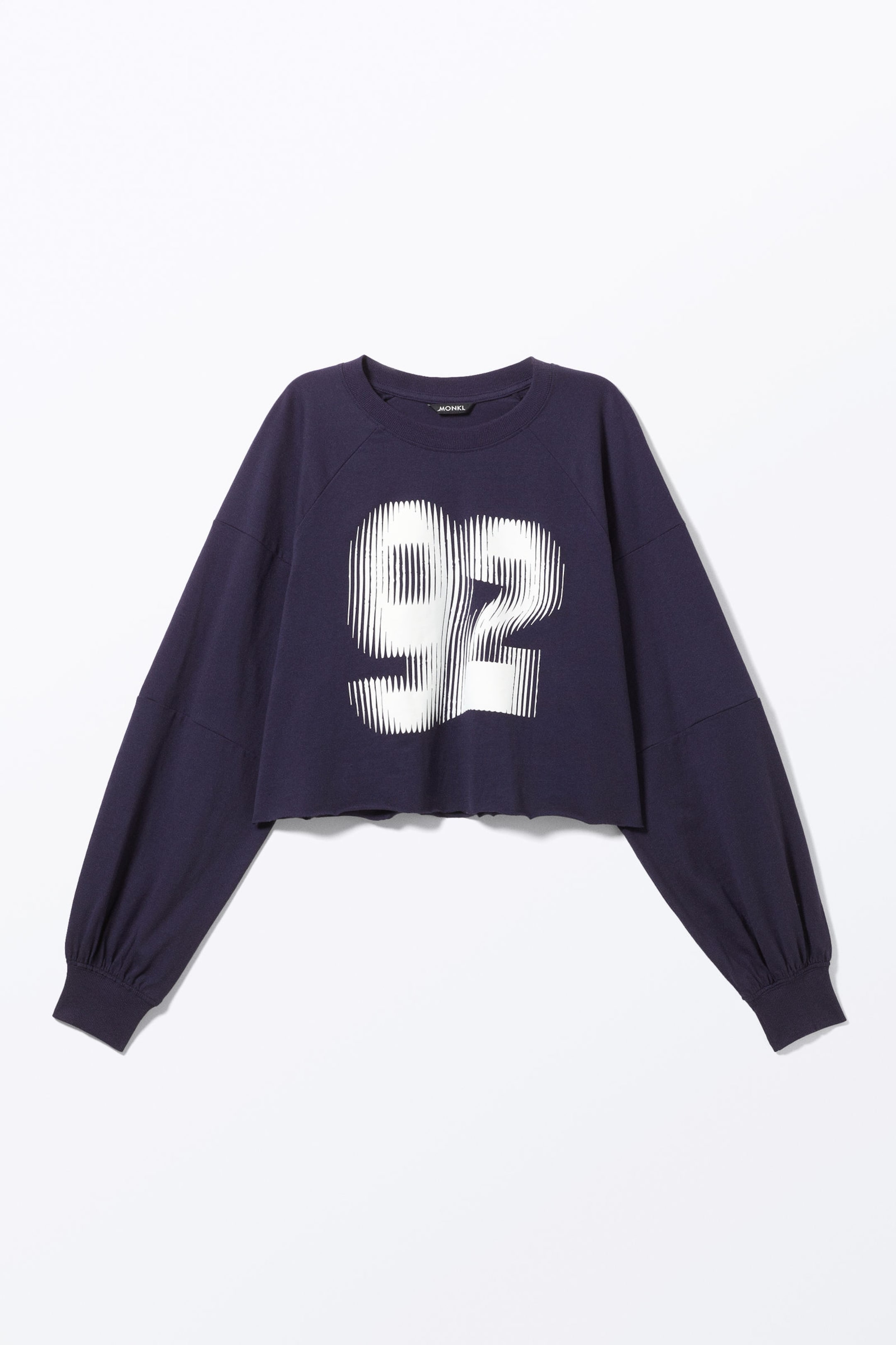 Dark Blue - 92 - Cropped Long-Sleeved T-shirt - 3