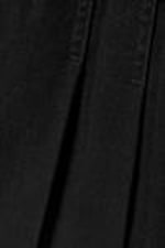 Black - Belted Pleated Mini Dress - 4