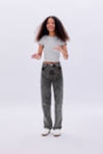 Washed Black - Aimo Mid Straight Jeans - 0