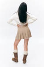 Dusty Beige - Low Pleated Mini Skirt - 2
